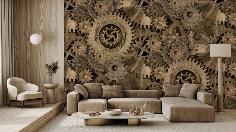 Makina wallcovering by Newmor in a hotel corridor