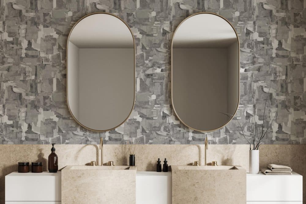 Savlamar wallcovering by Newmor in a hotel room interior