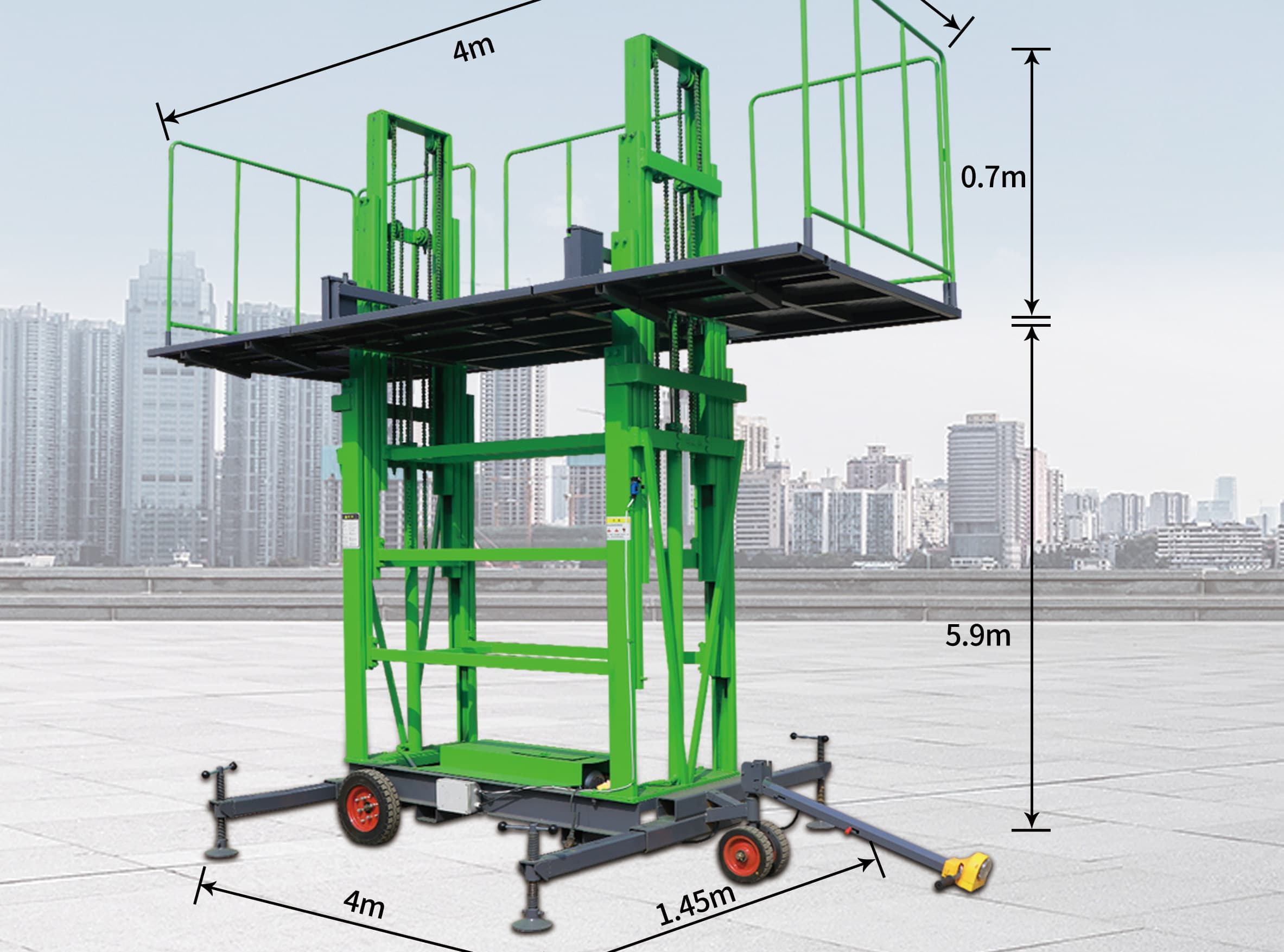 Kenods 12 m building platform with dimension callouts from the official catalogue